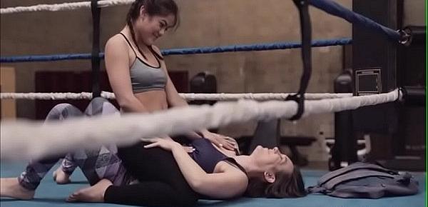  Two Horny Babes have sex on the boxing ring
